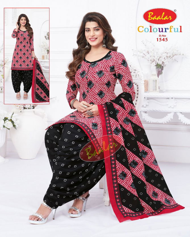 Baalar Colourful Vol 15 Regular Wear Wholesale Cotton Printed Readymade Suit
